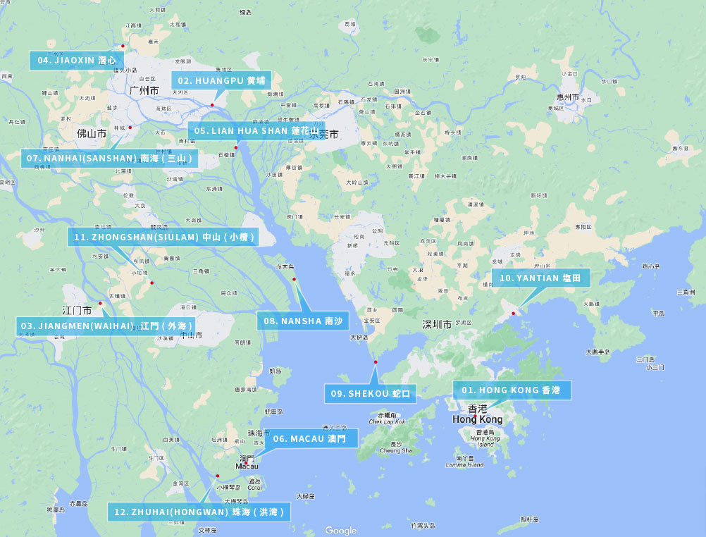 華南地区主要ポート一覧